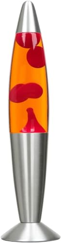 CELLUSTOP Magma Rakete Lavalampe Rakete – Dekorative Lampe zum Aufstellen – Lieferung mit 2 Leuchtmittel R39 – Glas und Aluminium – Schalter – 25 Watt – 34 cm – Rot von CELLUSTOP