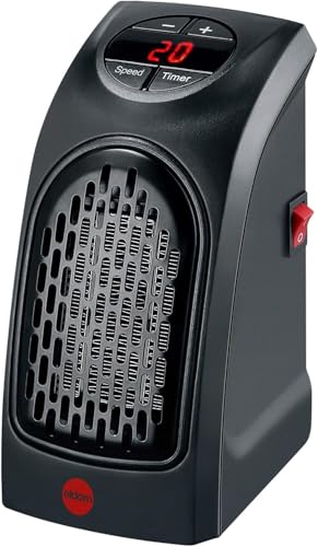 Heizlüfter für Badezimmer – Heizlüfter über Steckdose – Zusatzheizung mit Wandsteckdose – Thermostat Timer verstellbar LED-Anzeige – Temperatur: 15 – 32 ℃ – 400 W von CELLUSTOP