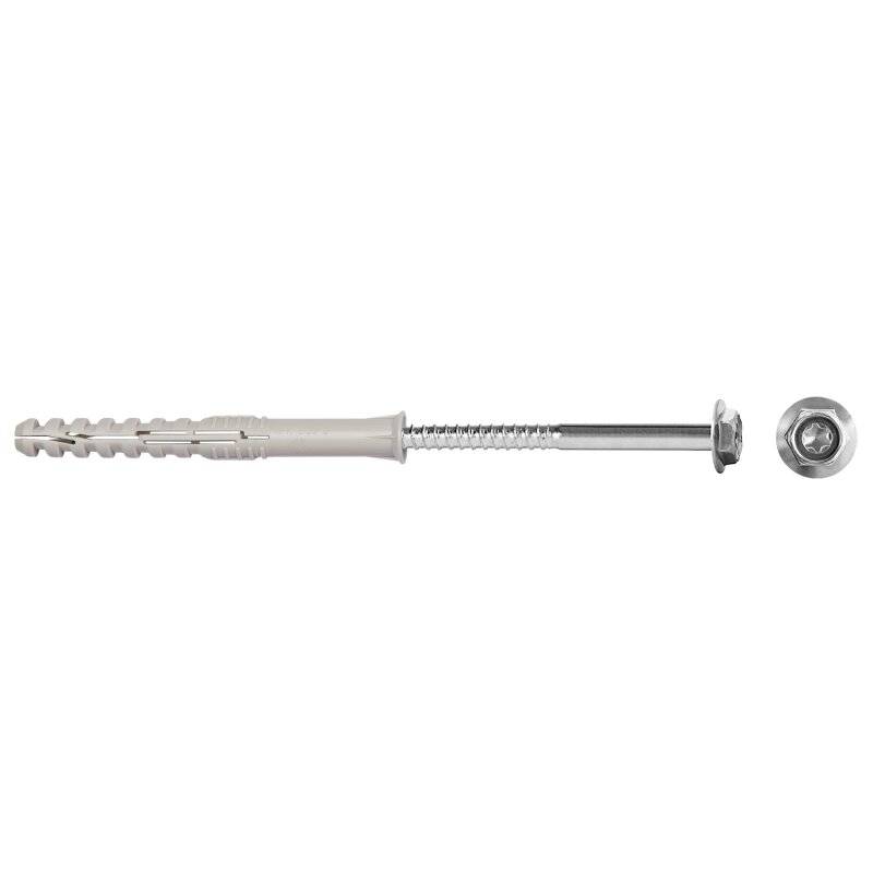 Multifunktions-Rahmendübel Langschaftdübel Sechskantschraube verzinkt 10 x 160 mm - 50 Stück von CELO Befestigungssysteme GmbH