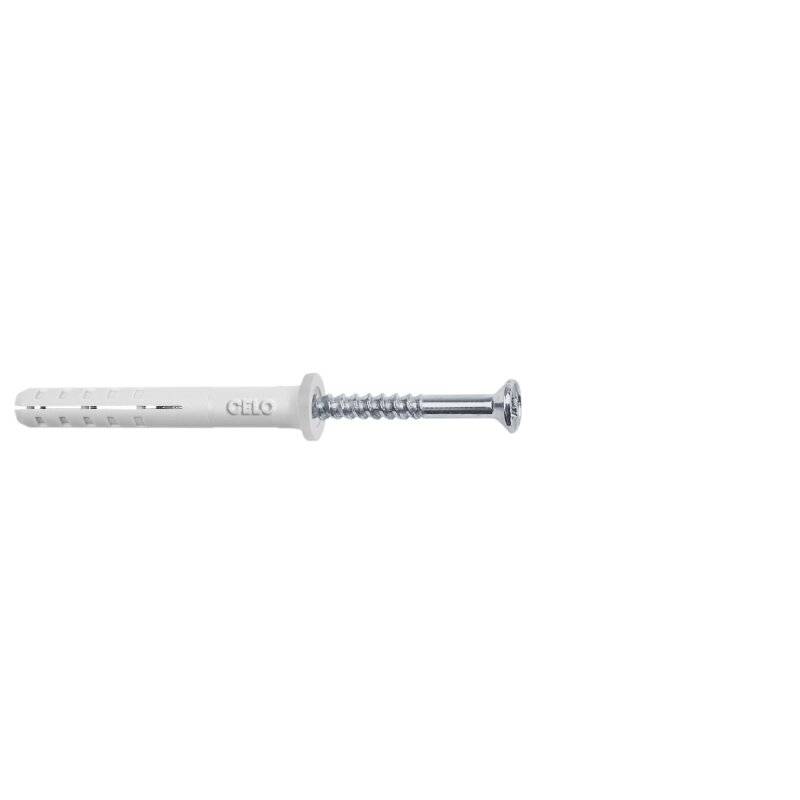 Nageldübel NP Schlagdübel Flachbund mit vormontierter Schraube 6 x 80 mm - 50 Stück von CELO Befestigungssysteme GmbH