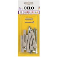 Celo - Blister Mehrzweckdübel mit Kragen und Schraube mzk 8 rh 10 Stk von CELO