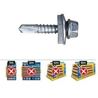 Index - Schraube mit Ø4,8x19mm Sechskantkopf-Bohrspitze mit Ø14mm EPDM-Unterlegscheibe (Karton mit 1000 Einheiten) von Index