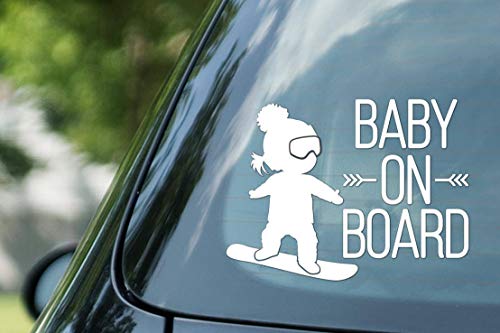 CELYCASY Autoaufkleber Baby on Board Skateboard Skater Girl – Vinyl auf Aufkleberpapier ¨C Autoaufkleber – Skateboard Kid von CELYCASY