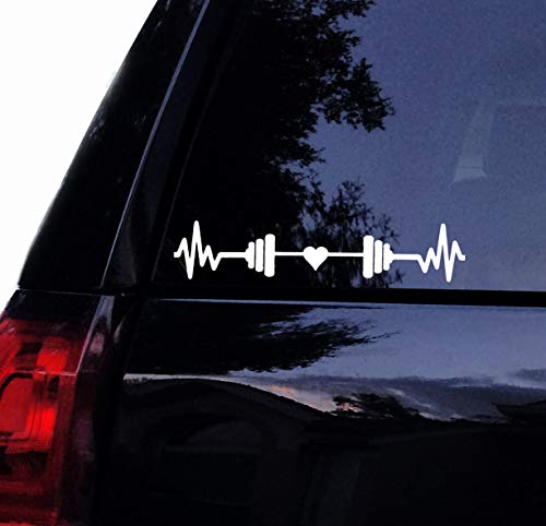 CELYCASY Love to Lift Barbell Aufkleber – Herzschlag EKG Fitness-Gewichtheber Vinyl, Auto-Aufkleber, Autofenster, Wandaufkleber von CELYCASY