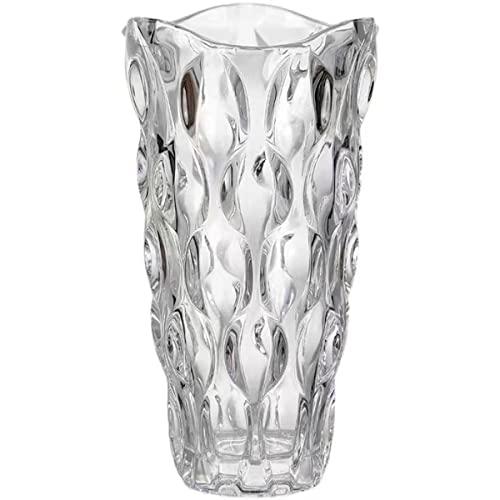 CEMABT 24 cm Blumenvase 3.4 lbs Thickened Vase für Tulpen- Geschenke für Mama zum Geburtstag,Geschenkideen Mutter Glasvase für Blumen Klarglasvase Dekorativ für Hochzeiten(Transparent) von CEMABT