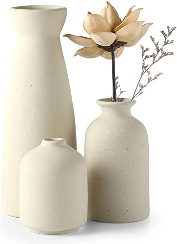 CEMABT Vasen für Pampasgras, kreative Vase, Moderne Wohnkultur, handgefertigte Vase, weiße Keramik, getrocknete Blumen, Basteln, Ornamente für Büro, Heimdekoration, Vase Beige (Beige) von CEMABT