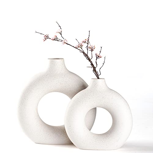 CEMABT Vasen für pampasgras,Kreative vase Moderne Wohnkultur,Handmade vase weiß Keramik Getrocknete Blumen Kunsthandwerk Ornamente für Büro Haus Deko Dekoration,vasen Set von CEMABT