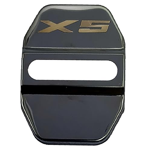 CEMELI 4 Stück Auto TüRschloss Abdeckung Edelstahl für BMW X1 X3 X4 X5 X6 Innenraum Schutz ZubehöR,B-Black-X5 von CEMELI