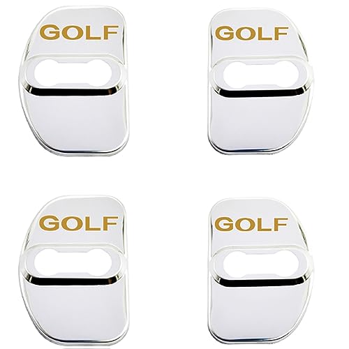 CEMELI 4 Stück Auto TüRschloss Abdeckung Edelstahl für Golf 4 5 6 7 8 mk4 mk5 mk6 mk7 mk8 Innenraum Schutz ZubehöR,B-Silver von CEMELI