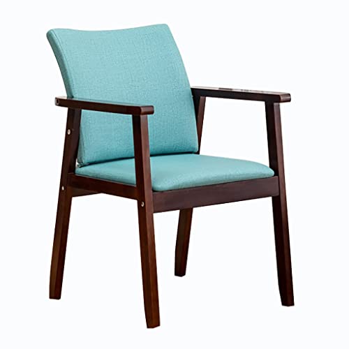 CEMELI Esszimmerstuhl, japanischer einfacher Massivholz-Sessel, pflegeleichtes Tech-Stoffkissen, Schlafzimmer-Schreibtischstuhl, B&B/Hotel-Loungesessel (Farbe: A, Größe: braunes Regal) von CEMELI