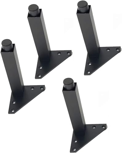 LYF 4 Stück verstellbare schwarze Möbelfüße 8-25 cm Möbelbeine, mit vorgebohrten, Schrank-, Couchtisch-, TV-Ständerbeinen, strapazierfähig, DIY-Möbel-Sofa-Stützfuß (Farbe: Schwarz, Größe: 25 cm) von CEMELI