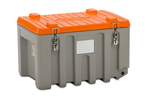Universalbox aus Polyethylen, Inhalt 150 l, Traglast 100 kg, grau / orange. von Certeo