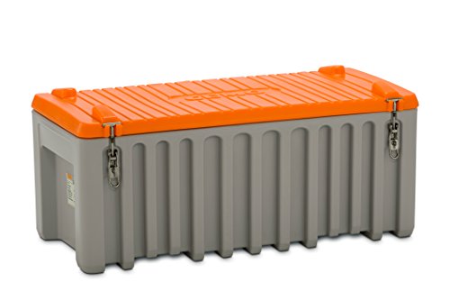 Universalbox aus Polyethylen, Inhalt 250 l, Traglast 200 kg, grau / orange. von Certeo