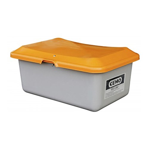 CEMO 10564 GFK-Streugutbehälter, grau/orange, 100 L von CEMO