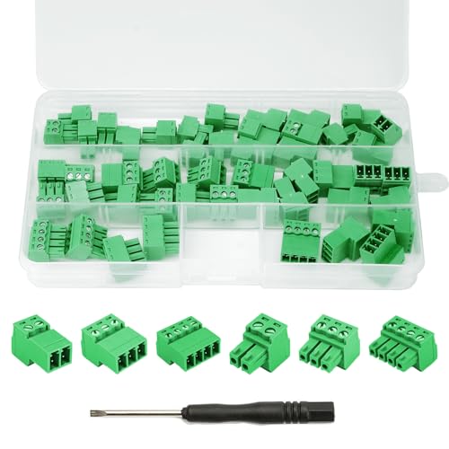 24Sets 3.81mm/0.15in 2p 10set 3P 10set 4P 4set Lötfreie Verbindung Steckbare Klemmen,28-16AWG PCB-Montage Schraubklemme von CEMYDEYO