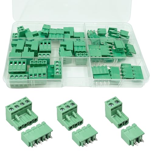 25 Paar 5,08 mm Pitch 2/3/4-polige Schraubanschluss steckbar Terminal Block PCB Mount Screw Klemmenblock Pluggable Schraubklemmenblock Verbinder für Leiterplatte von CEMYDEYO