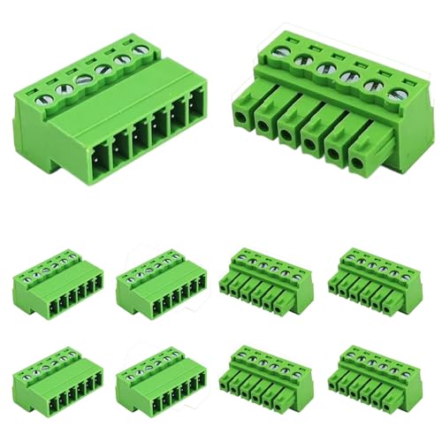 5Sets 3.81mm/0.15in 6 Pins Lötfreie Verbindung Steckbare Klemmen,28-16AWG PCB-Montage Schraubklemme (6Pin （5Sets）) von CEMYDEYO