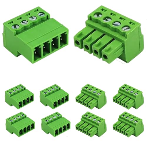 5Sets 3.81mm/0.15in 4 Pins Lötfreie Verbindung Steckbare Klemmen,28-16AWG PCB-Montage Schraubklemme(4Pin （5Sets）) von CEMYDEYO