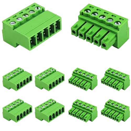 5Sets 3.81mm/0.15in 5 Pins Lötfreie Verbindung Steckbare Klemmen,28-16AWG PCB-Montage Schraubklemme(5Pin （5Sets）) von CEMYDEYO
