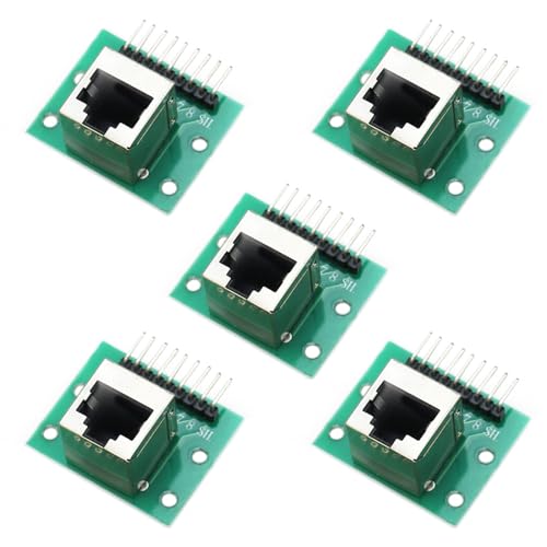 CEMYDEYO 5 Stück RJ45 Stecker Breakout Board 8 Pin Netzwerkanschluss auf Schraubklemmen Adapter Testplatine mit PCB-Platine (Vertikale Buchse) von CEMYDEYO