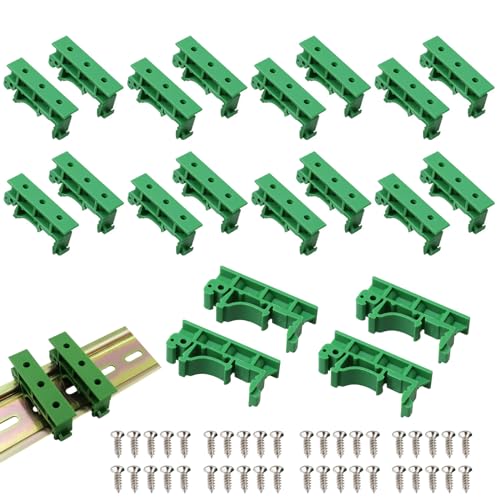 CEMYDEYO PCB DIN C45 Schiene Adapter,20 Stück(10 Sätze) Hutschienen Adapter Kunststoff mit 40 Schrauben,Leiterplatte Montage Halter für 35mm DIN-Schiene von CEMYDEYO