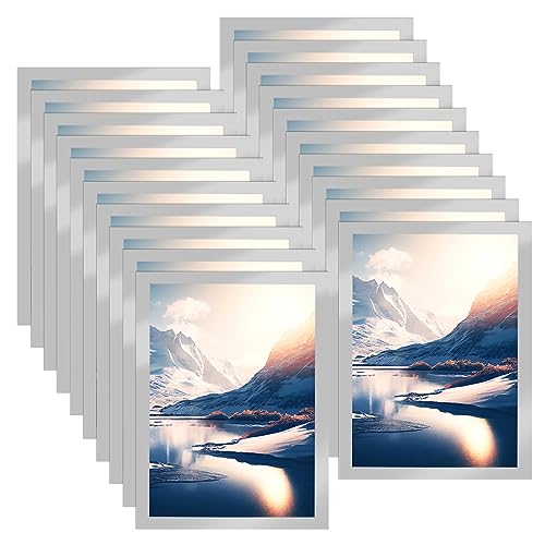 20 Stück Magnetrahmen A4 Info-Rahmen Selbstklebend Aufklappbarer Magnetrahmen mit Magnetverschluss Infotasche Blatthalter für Informationsrahmen DIN A4 Format 32.5 x 24cm mit Silber Rand 20 Stück Magnetrahmen A4 Info-Rahmen Selbstklebend Aufklappbarer Magnetrahmen mit Magnetverschluss Infotasche Blatthalter für Informationsrahmen DIN A4 Format 32.5 x 24cm mit Silber Rand von CENBEN
