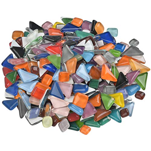 500g Bunte Glas-Mosaiksteine unregelmäßig Gemischte Glasmosaik Glas Mosaiksteine Bastelmix Dekoration Mosaiksteine Dekoration Mosaik Steine für DIY Handwerk Schmuckherstellung ca.300 Stück von CENBEN