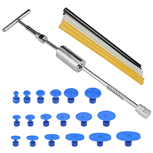 25 Stück Paintless KFZ Dellen Reparaturset,Reparatur-Set mit Dent Puller Slide Hammer T-Bar-Gleithammer,18 Dent Removal Pulling Tabs + 6 Hot Glue Sticks für Auto Körper Hagel Damage Remover 25 Stück Paintless KFZ Dellen Reparaturset,Reparatur-Set mit Dent Puller Slide Hammer T-Bar-Gleithammer,18 Dent Removal Pulling Tabs + 6 Hot Glue Sticks für Auto Körper Hagel Damage Remover von CENBEN