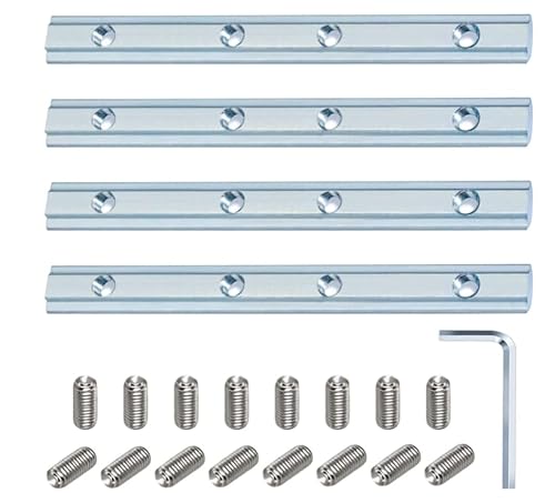 Streckenverbinder Aluprofil Verbinder 40x40 Alu Profil Schrauben Profilverbinder für T-Nut,Konstruktionsprofile Aluminiumprofil,8 mm Aluminium-Strangpressprofil (4 Stück) von CENBEN