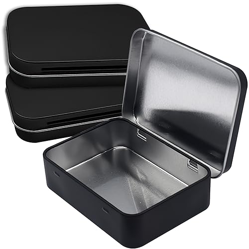 3 Stück Schwarze Metalldosen Kleine Metallbox Dosen mit Deckel Rechteckige leere Dosen Mini Metallbox Kleine Aufbewahrungsbox für DIY Home Storage, 95 * 60 * 20mm von CENCERY