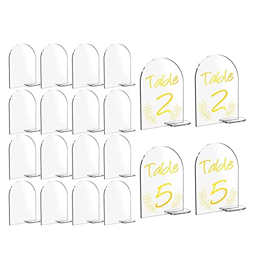 CENMEN 20 Packungen Leere Acryl-Zahlenschilder mit Ständer DIY-Bogen-Acrylständer- Hochzeitsempfangsschild von CENMEN