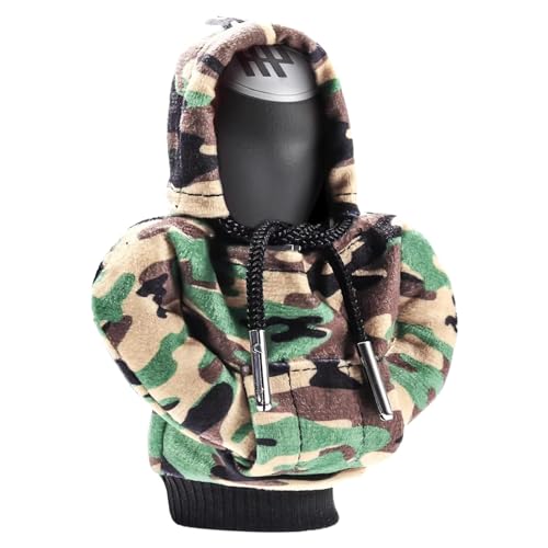 Lustige Schaltknauf-Hoodies, 12 x 5,8 cm, Schaltknauf-Hoodies, SUV-Schaltknauf-Hoodie mit Fell, verstellbare Schalt-Hoodie-Abdeckung, Auto-Schalthebel-Abdeckungen, Schalt-Schädel-Abdeckungen für Cabri von CENMOO