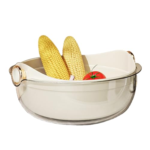 Sieb Schüsseln Set - 2 in 1 Transparent Sieb Set | Spülbeckensieb Obstsieb Reissieb Küchenhelfer zum Waschen von Obst und Gemüse Cenmoo Sieb Schüsseln Set - 2 in 1 Transparent Sieb Set | Spülbeckensieb Obstsieb Reissieb Küchenhelfer zum Waschen von Obst und Gemüse Cenmoo von CENMOO