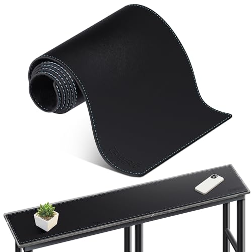 CENNBIE Konsolentischbezug, Leder Sofa Tischbezug, Schmale Konsolentischbezug-Sofastische Schmale Lange Abdeckung, Anwendbar auf Sofastische hinter Couch und TV Konsolentisch (Schwarz, 120x15cm) von CENNBIE