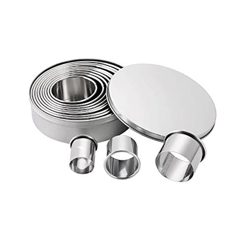 CENPEK 12-teiliges Mini-Ausstechformen-Set aus Edelstahl, rund, für Gebäck, Donut, Fondant, Backen, DIY-Kuchen von CENPEK
