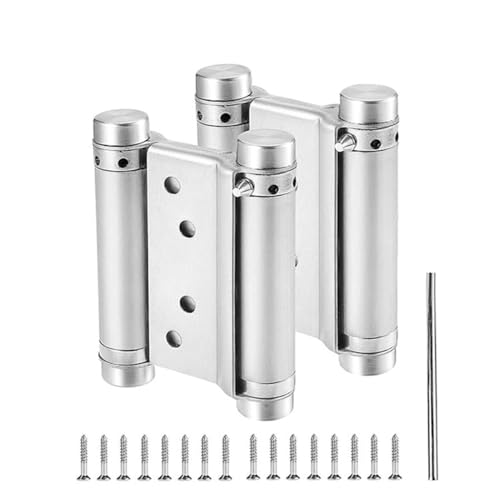 CENPEK 2PCS 3 Zoll Edelstahl Zwei-Wege-Scharnier Doppelt öffnendes Federscharnier Cowboy-Tor-Zaun-Scharnier mit automatischer Schließung von CENPEK