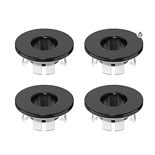 CENPEK 4 Packs Sink Overflow Ring Cover Bathroom Sink Hole Trim Overflow Cover Round Hole Insert Spares for Bathroom Kitchen（Black） von CENPEK