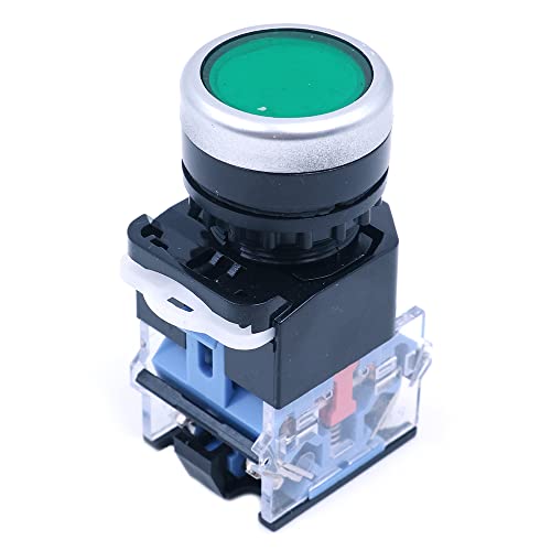 CENPEK 5 Pack 22mm 10A 1NO 1NC Green Sign Selbstsichernder Druckschalter LA38-11S Druckschalter von CENPEK