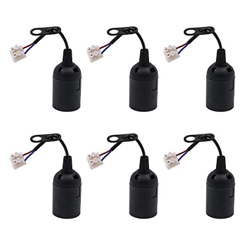 CENPEK 6 STÜCKE Lampenfassung e27 Lampenfassung Hängelampenfassung 4 A 220 V mit Vorverdrahtung - Schwarz von CENPEK