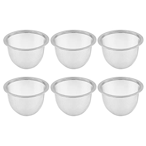 CENPEK 6 Stück Metall Teefilter Metall Teekanne Ersatz Mesh Siebeinsatz für Kaffee Teemaschine Kaffeebrauer-72 * 60mm von CENPEK