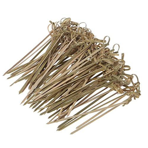 CENPEK Bambus-Cocktailspieße, 12 cm, Cocktail-Zahnstocher für Appetizer, Appetizer, Cocktail-Party, Grillen (geknotetes Ende), 200 Stück von CENPEK
