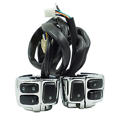 CENPEK Ersatz für Motorrad-Blinker, 2,5 cm (1 Zoll), Chromgehäuse, Hupe, Blinker, elektrischer Schalter für 1996–2012 Softlai Dyan Sportrste V-Rod von CENPEK
