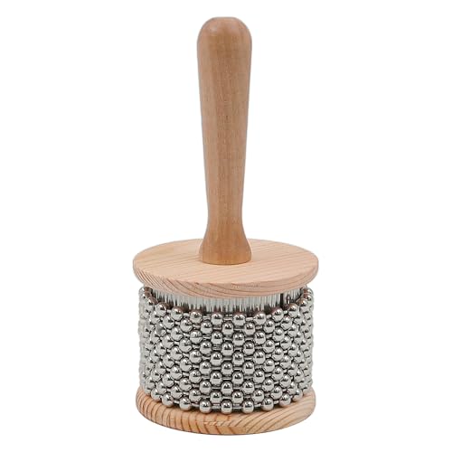 CENPEK Hochwertiges Cabasa-Percussion-Musikinstrument aus Holz mit Metallperlenkette von CENPEK