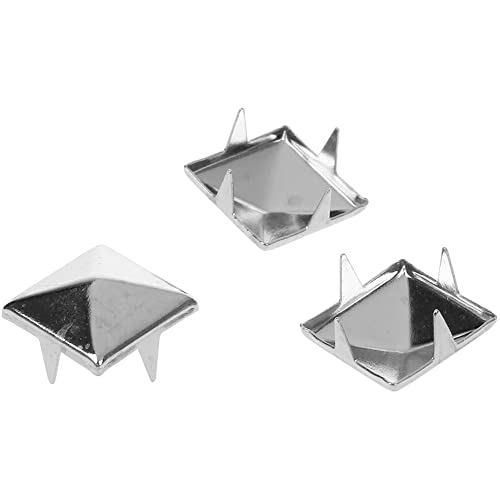 CENPEK Pyramidenförmige Nagelkopfstecker Quadratische Metallledernieten für Lederhandwerk, Heimwerken, Kleidung, Taschen, Geldbörsen Verzierung (10 mm, Silber, 200 Stück) von CENPEK