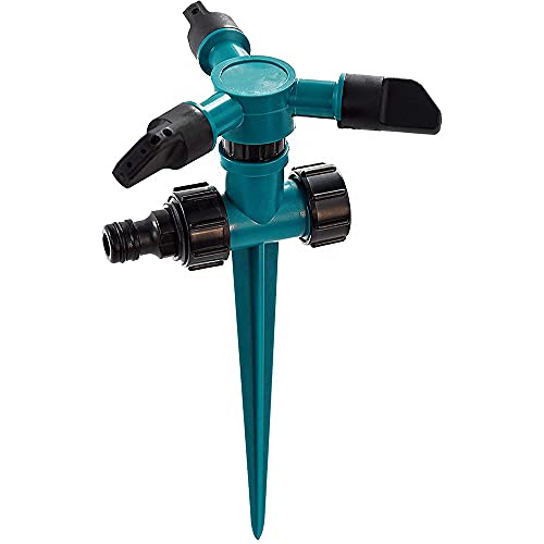 CENPEK Rasensprenger Gardena Sprinkler Wassersprenger Automatische 360 Grad Rotierende Gartensprenger 3 Arme Einstellbar Rasen Wasser Sprinkler Bewässerungssystem für Rasen Pflanzen Gemüse Blumen von CENPEK