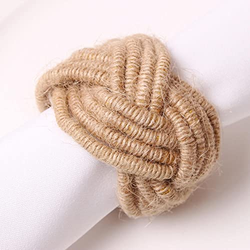 CENPEK Set mit 6 klassischen geflochtenen Jute-Serviettenringen CENPEK Set mit 6 klassischen geflochtenen Jute-Serviettenringen von CENPEK