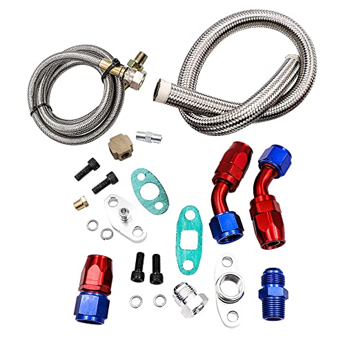CENPEK Turbo-Ladegerät Ölablassleitung Ölzufuhr Komplettset T3 T4 T04E T60 T61 T70 Silber CENPEK Turbo-Ladegerät Ölablassleitung Ölzufuhr Komplettset T3 T4 T04E T60 T61 T70 Silber von CENPEK