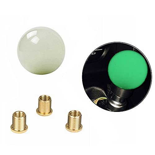 CENPEK Universal Auto JDM White Round Queue Luminous Ball Shift Knob for Manual Automatic Vehicles 5 6 Speed Gear Shifter with Adapters von CENPEK