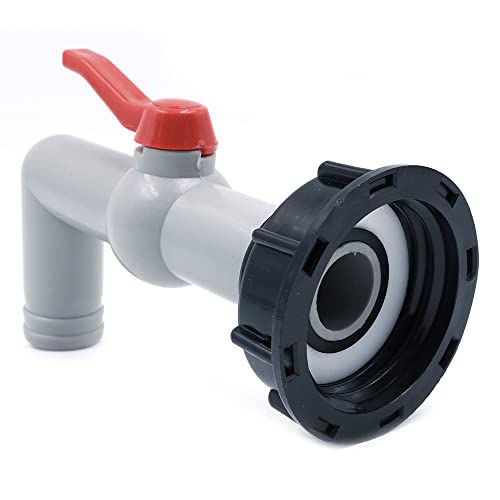 CENPEK Wasserhahn-Kugelhahn Kunststoff IBC Tankadapter Zapfhahn S60 x 6 60 mm 90 Grad verlängertes Auslaufventil Tank Schlauch Armaturenteile von CENPEK