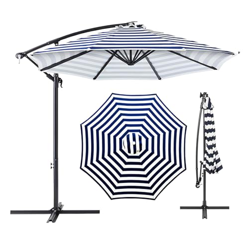 2.3m 2.5m 2.7m 3.0m 3.5m 4.0m Sonnenschirm Ersatzbezug 6 /8Streben Ersatz-Sonnenschirm Überdachung Ersatzabdeckung mit Sonnenschirm Stoff Uv Schutz 80 Windfest Stabil (2.3m,6 Ribs,Blue and white) von CENPENYA